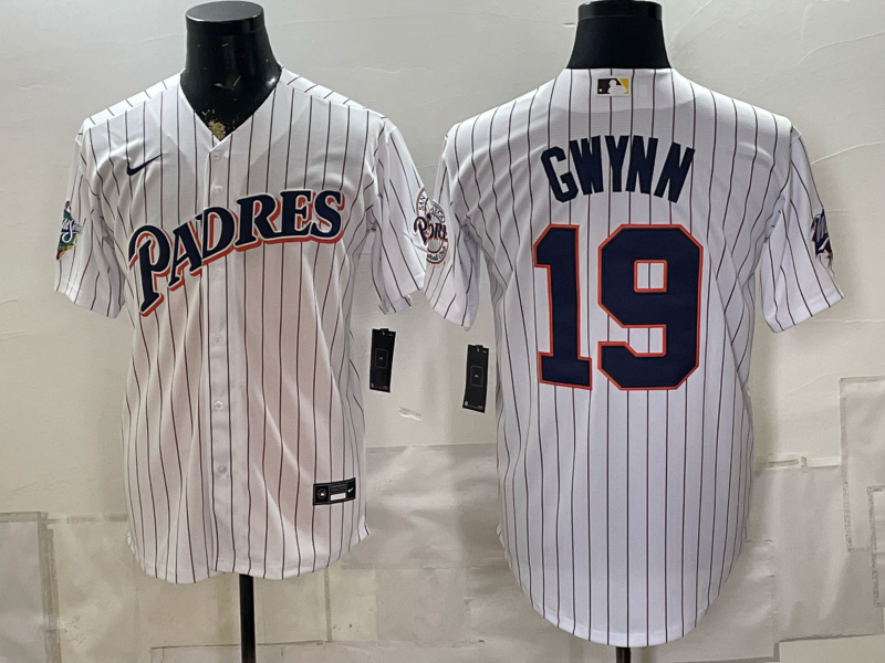 Men San Diego Padres #19 Gwynn white MLB Jersey 0903002